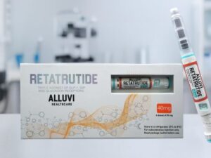 Retatrutide 40 mg research peptide vial and product package