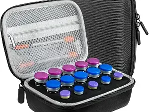 Black Peptide Vial Protector Case with organized vial compartments
