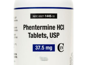 Phentermine HCl 37.5mg prescription tablets USP package