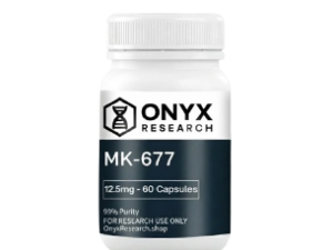 MK 677 12.5mg Onyx Research container with 60 capsules